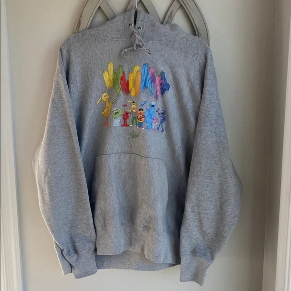 Champion brand collaboration with Sesame Street gray reverse weave hoodie XL - Picture 1 of 8